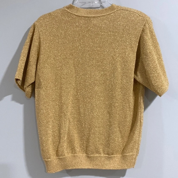 Alfred Dunner - petite small, gold mock short sleeve sweater - Picture 2 of 5